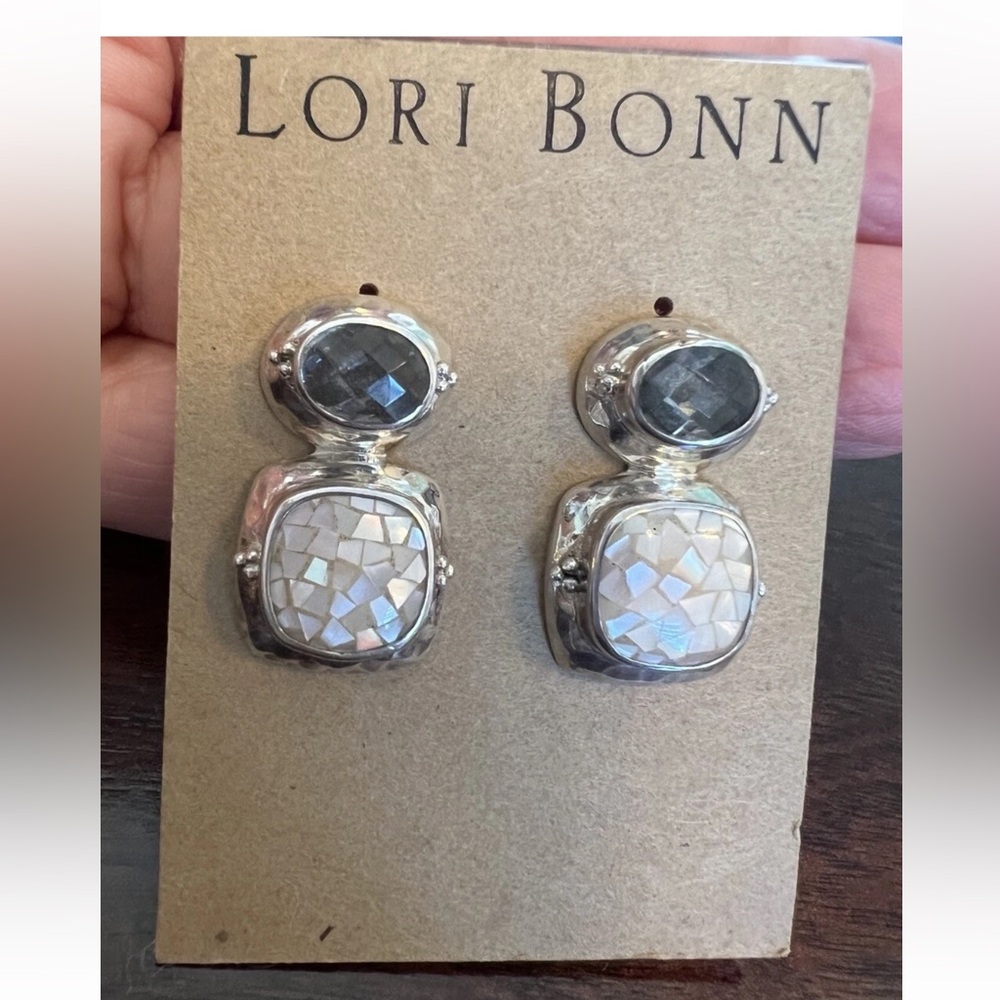 lori bonn sterling Silver clip Earrings vintage